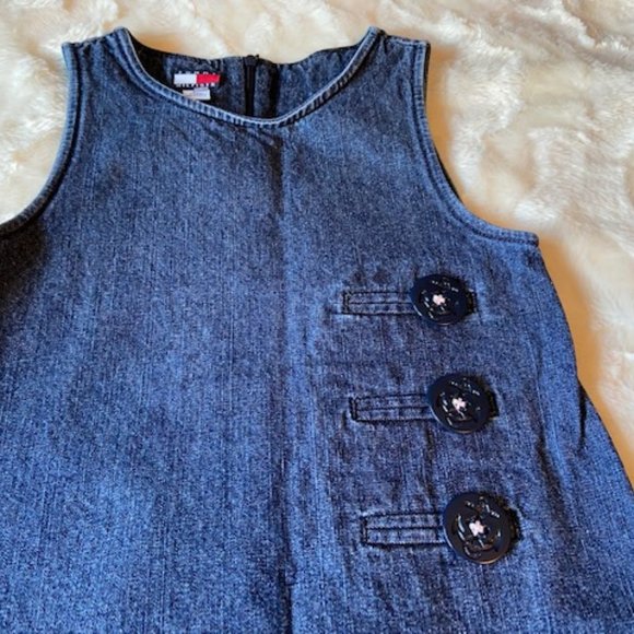 Tommy Hilfiger Blue Denim Jumper Dress Girls Size 6X - Picture 2 of 11